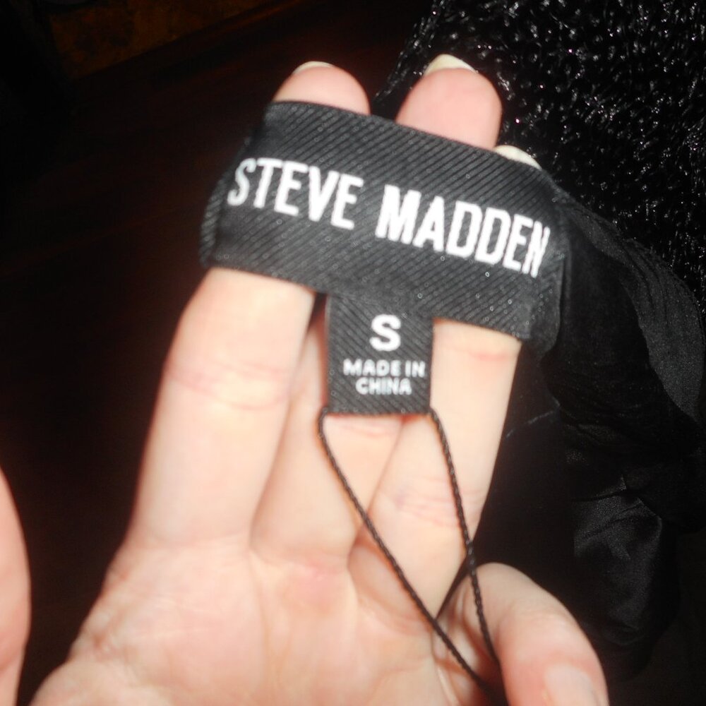 NWT Steve Madden Full black sequin blazer, size Small - Picture 5 of 14